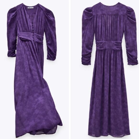 Zara Purple 🔮Vibes🔮 Button Front Maxi Dress - Picture 3 of 16